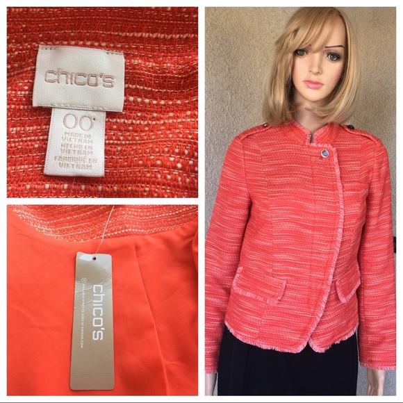 NWT Chico’s orange jacket size 00 - Picture 1 of 8